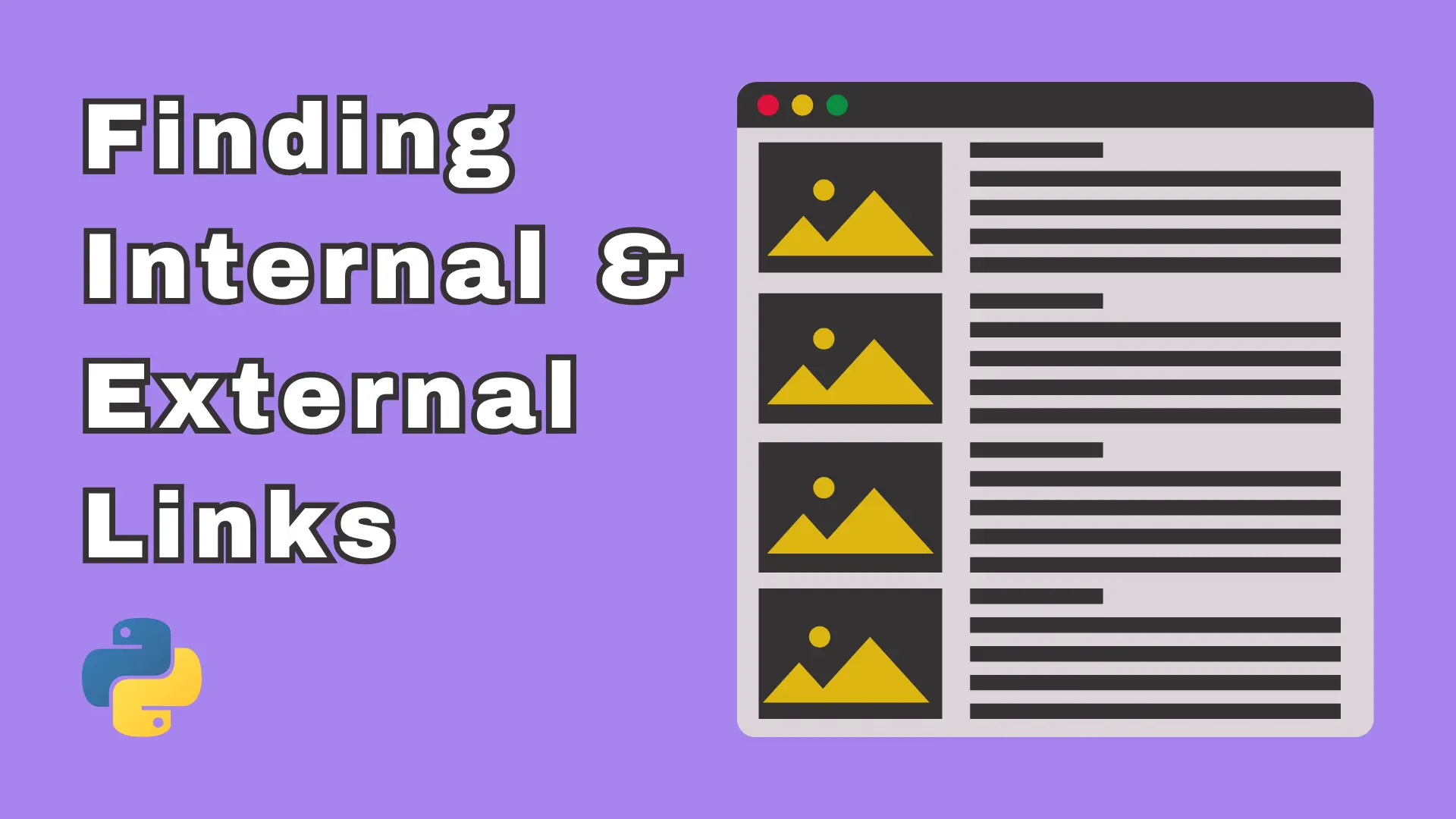 Find internal and external links from blog posts with python